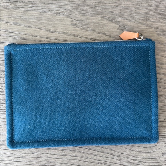 Hermes fabourg corner case in blue wool, large model - Picture 2 of 9